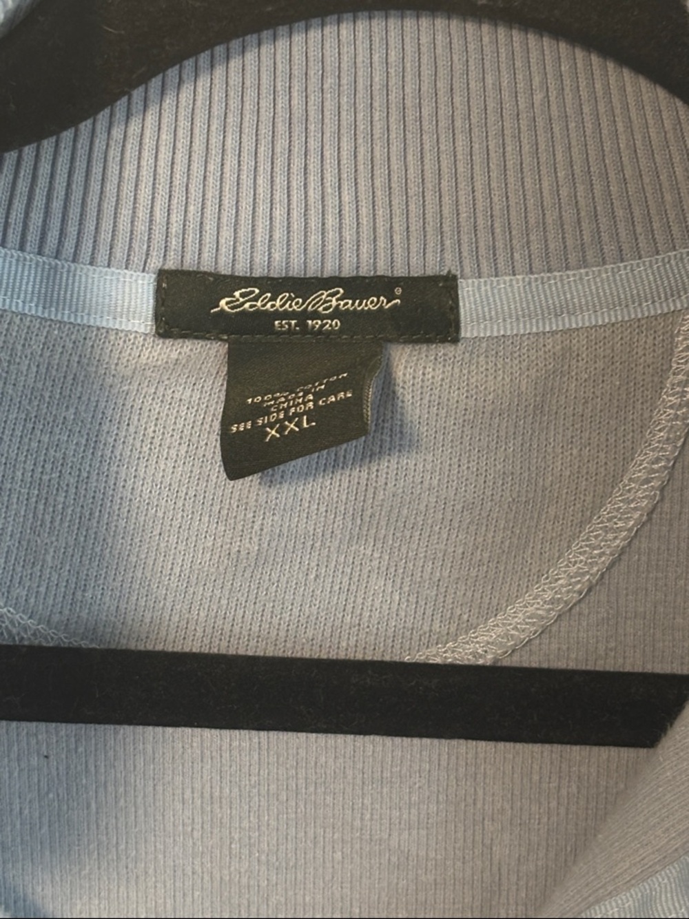 Eddie Bauer Light Blue Quarter-Zip Pullover - Picture 2 of 5